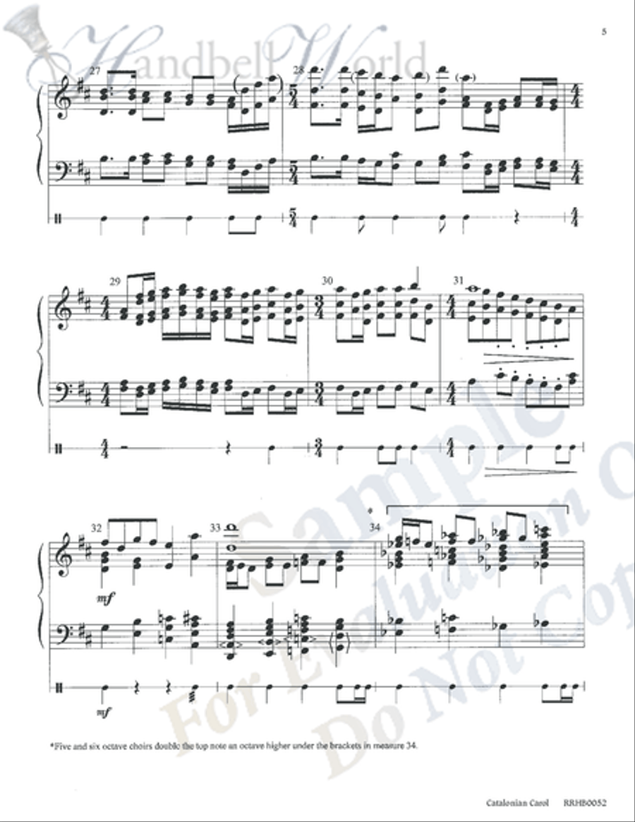 Catalonian Carol 5-Octaves scores gallery preview page 4