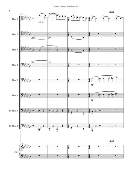 Finale from Symphony No. 2 for 8-part Trombone Ensemble and optional Organ image number null