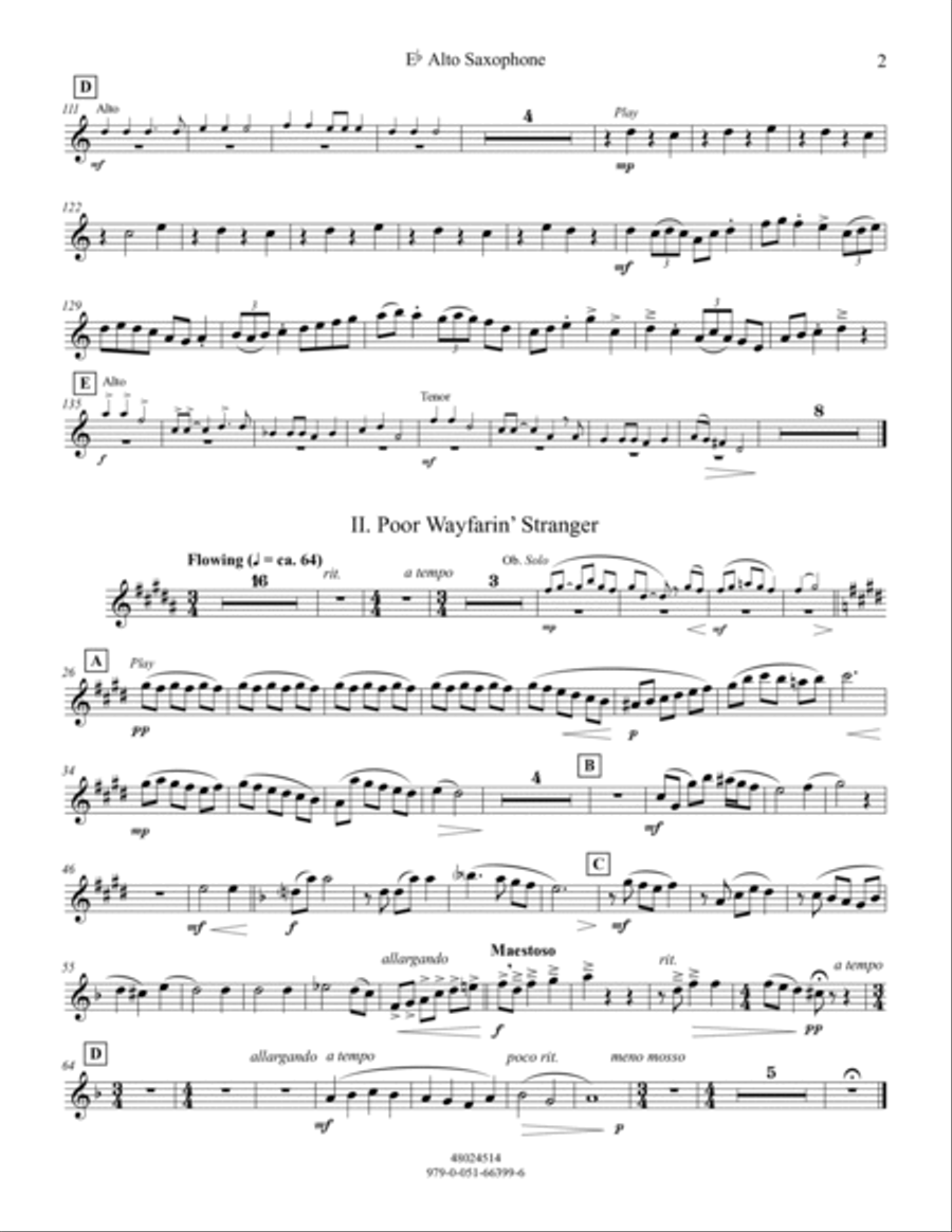 Three Appalachian Songs - Eb Alto Saxophone Concert Band scores gallery preview page 2