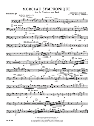 Book cover for Morceau Symphonique (Trombone Solo and Band): Baritone B.C.