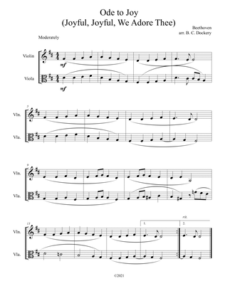 Ode to Joy (Violin and Viola Duet)
