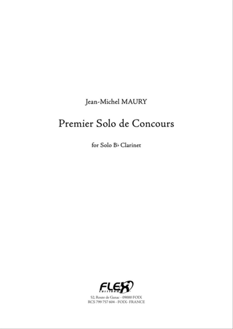 Premier Solo de Concours Premier Solo de Concours B-Flat Clarinet scores gallery preview page 1