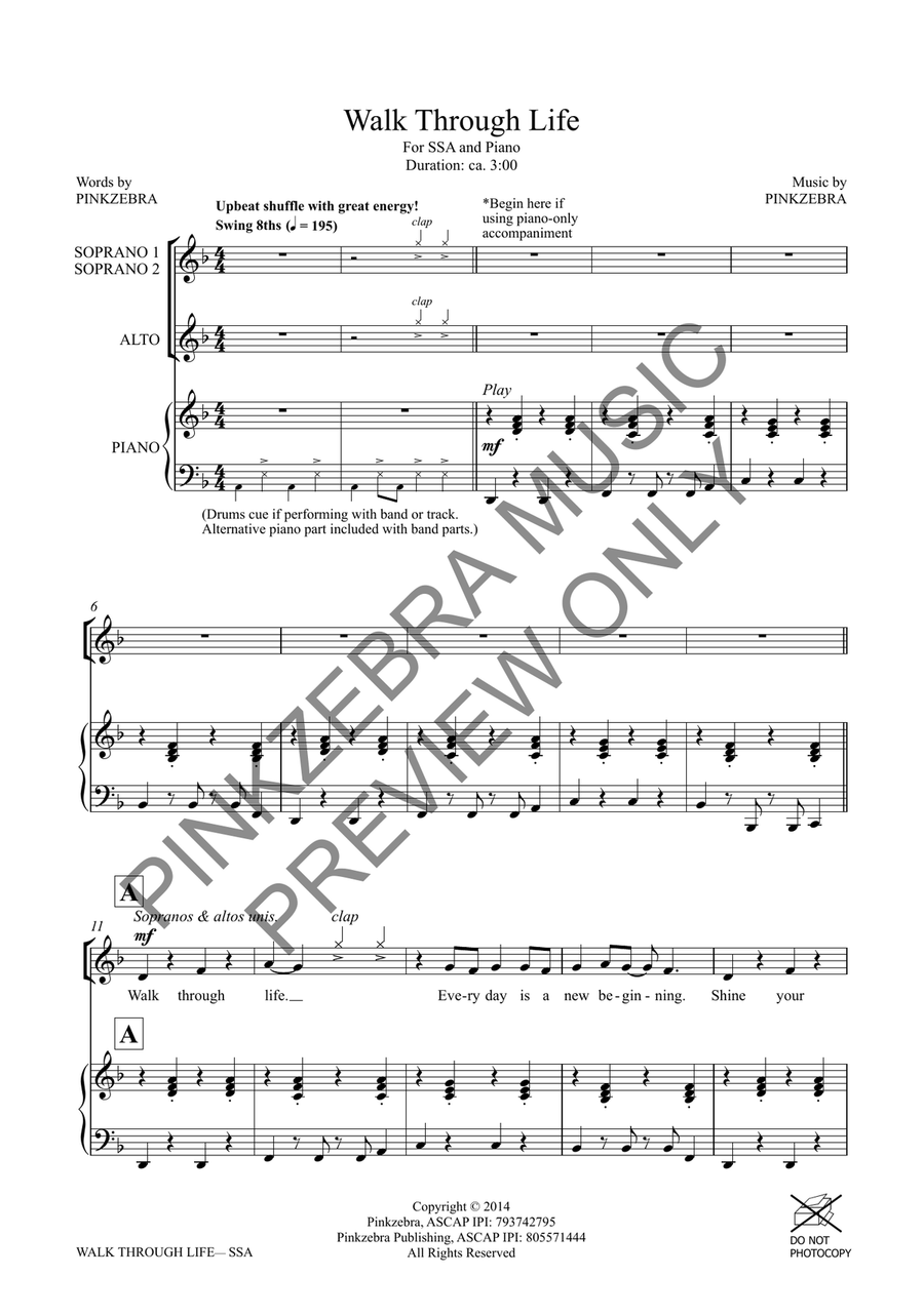 Walk Through Life (SSA) SSA scores gallery preview page 3