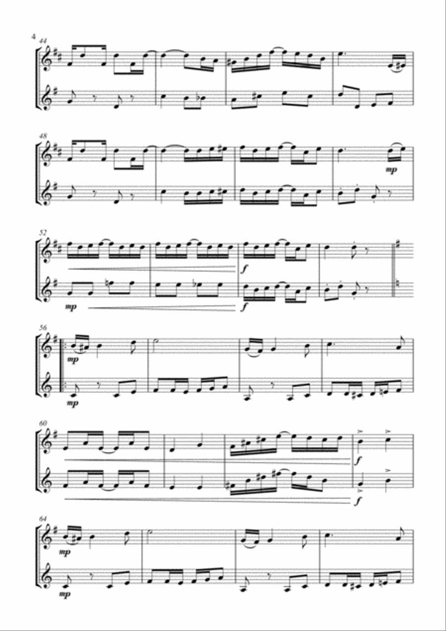 The Entertainer. Duet for Horn in Eb and Euphonium in Bb Brass Duet scores gallery preview page 4
