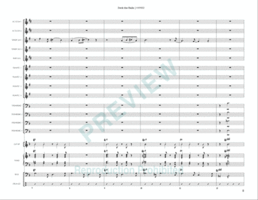Deck the Halls Deck the Halls Jazz Ensemble scores gallery preview page 6