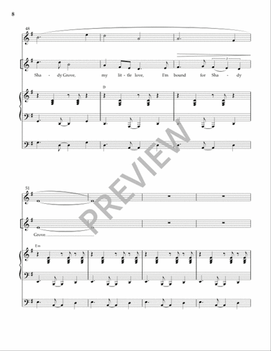 Shady Grove (Full Score and Parts) SSA scores gallery preview page 9