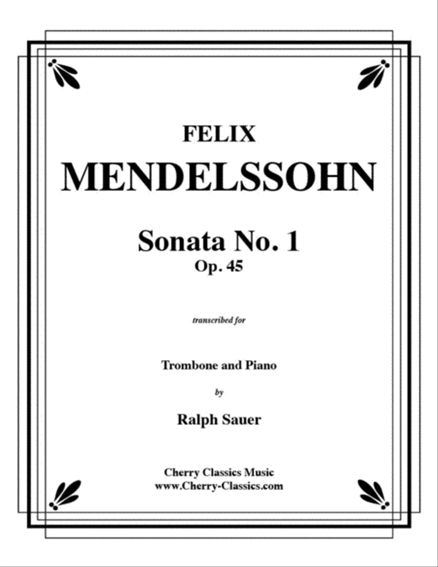 Sonata No. 1 Op. 45 for Trombone & Piano Piano Accompaniment scores gallery preview page 1