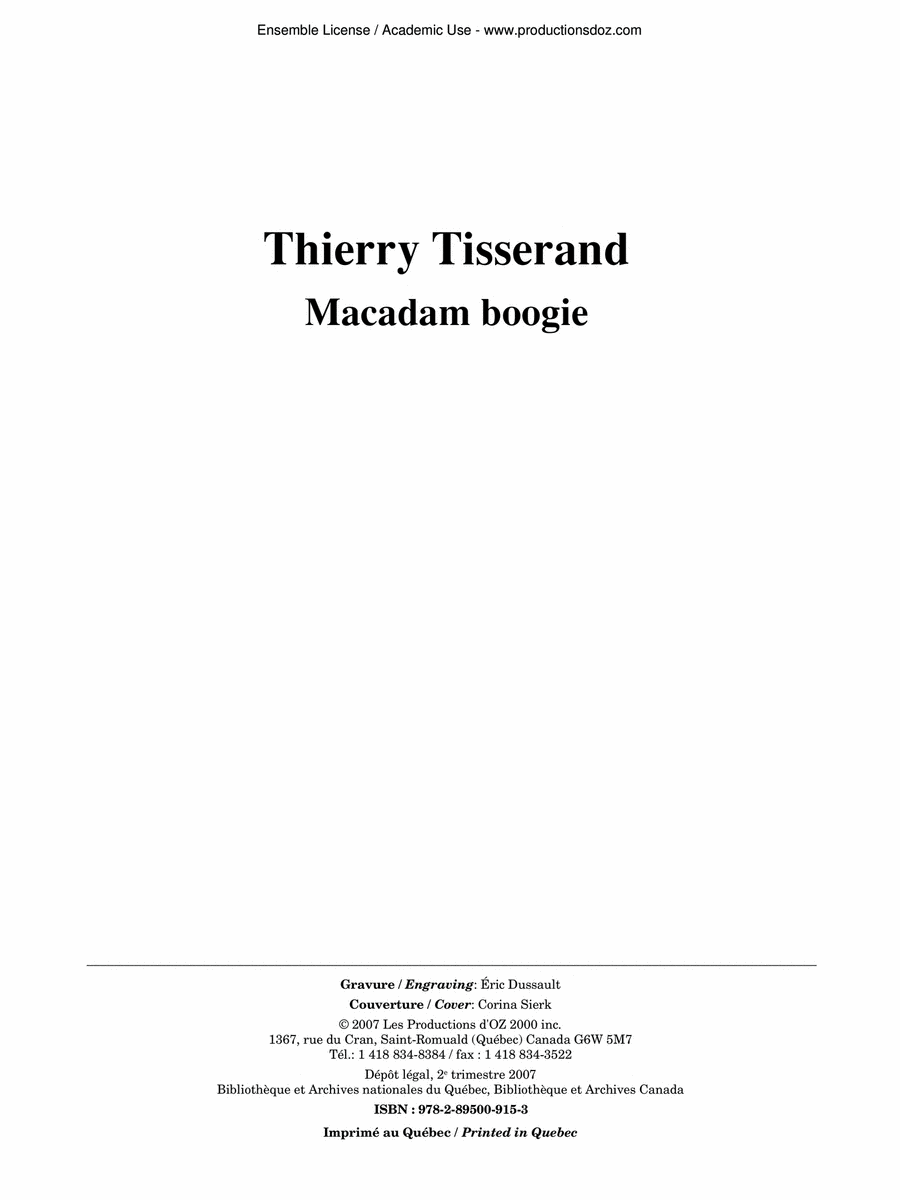 Macadam boogie Guitar Ensemble scores gallery preview page 1