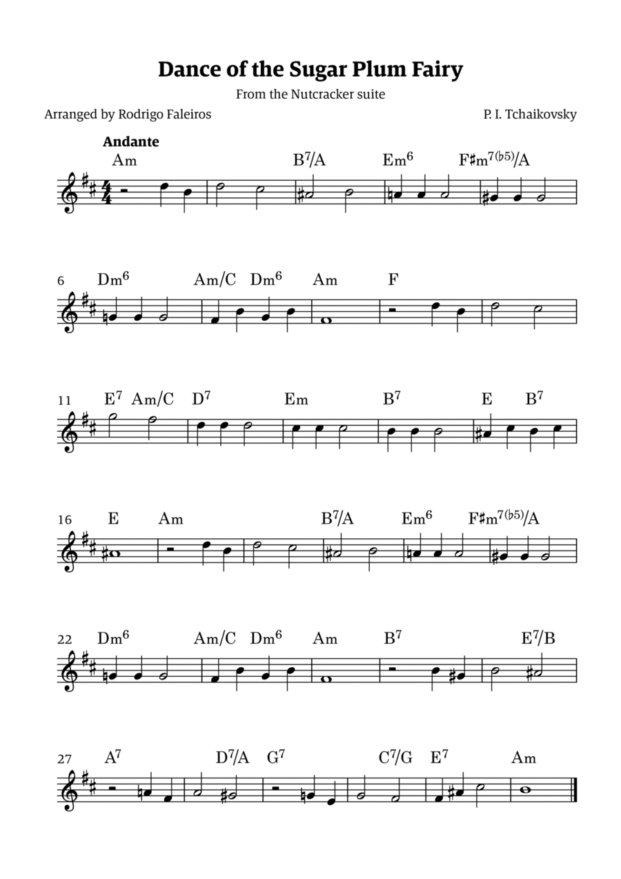 Sugar Plum Fairy theme B-Flat Trumpet scores gallery preview page 1