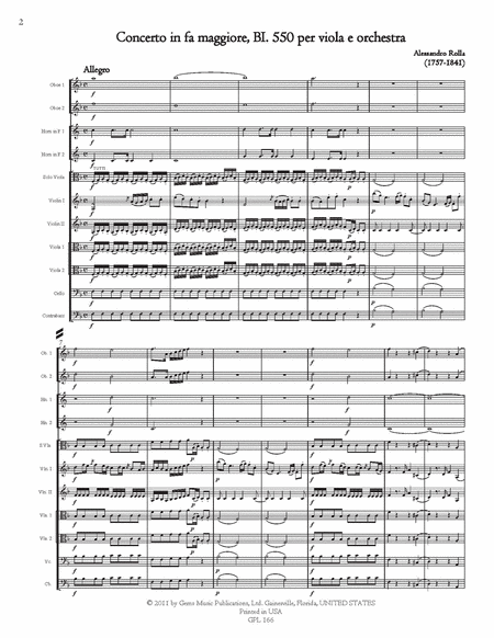 Concerto in fa maggiore, BI. 550 Viola e Orchestra