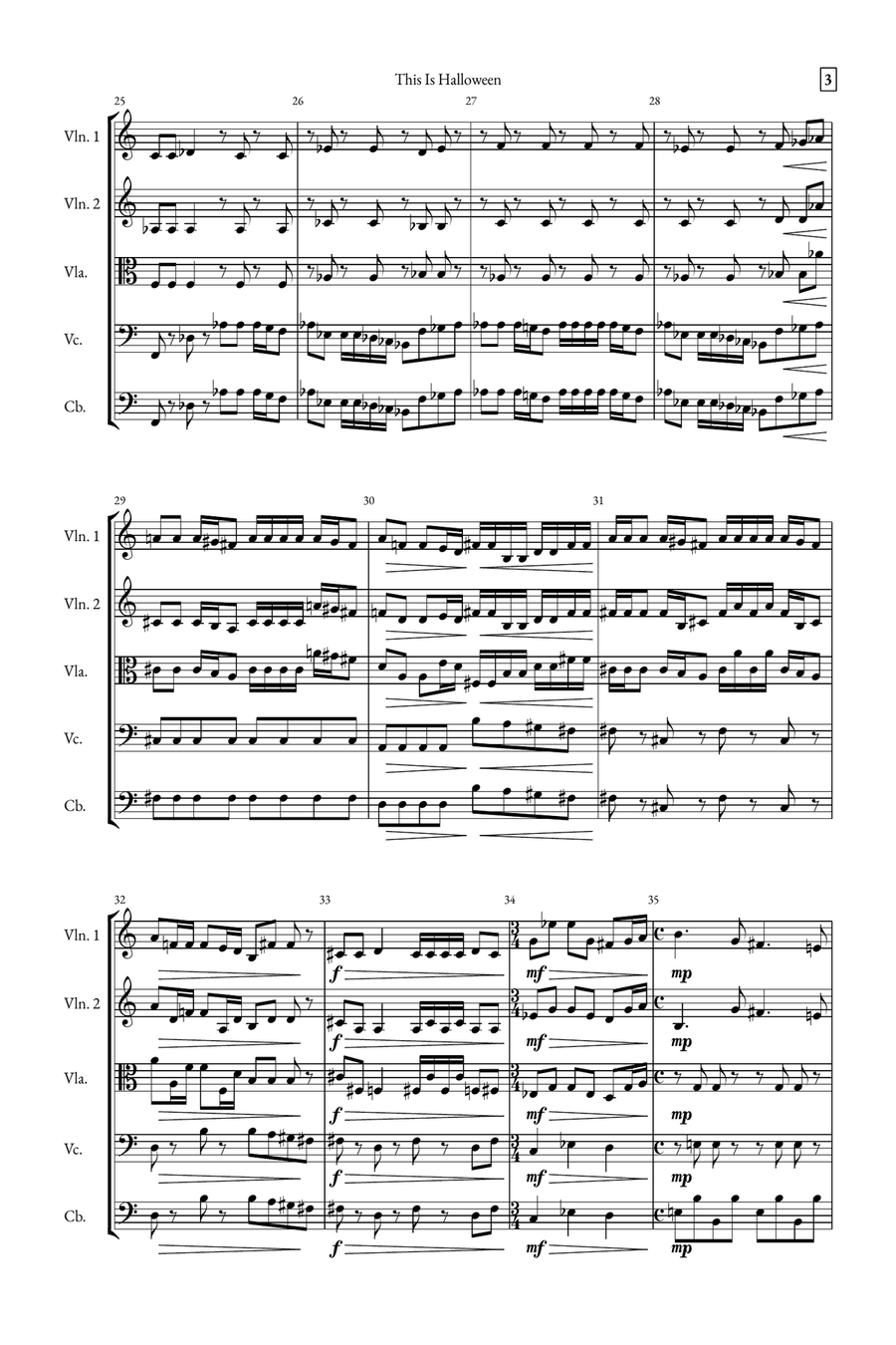 This Is Halloween String Quintet scores gallery preview page 3