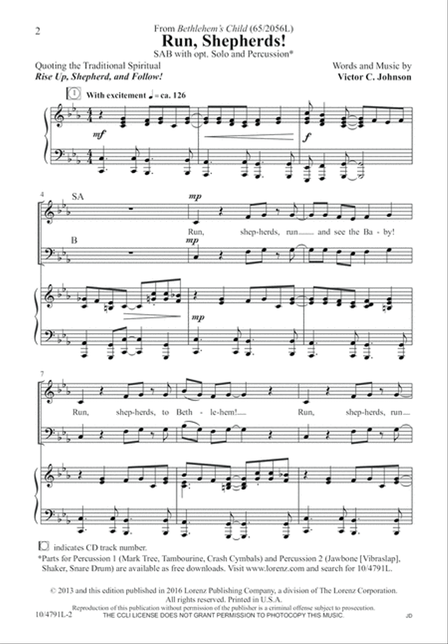 Run, Shepherds! 3-Part scores gallery preview page 2