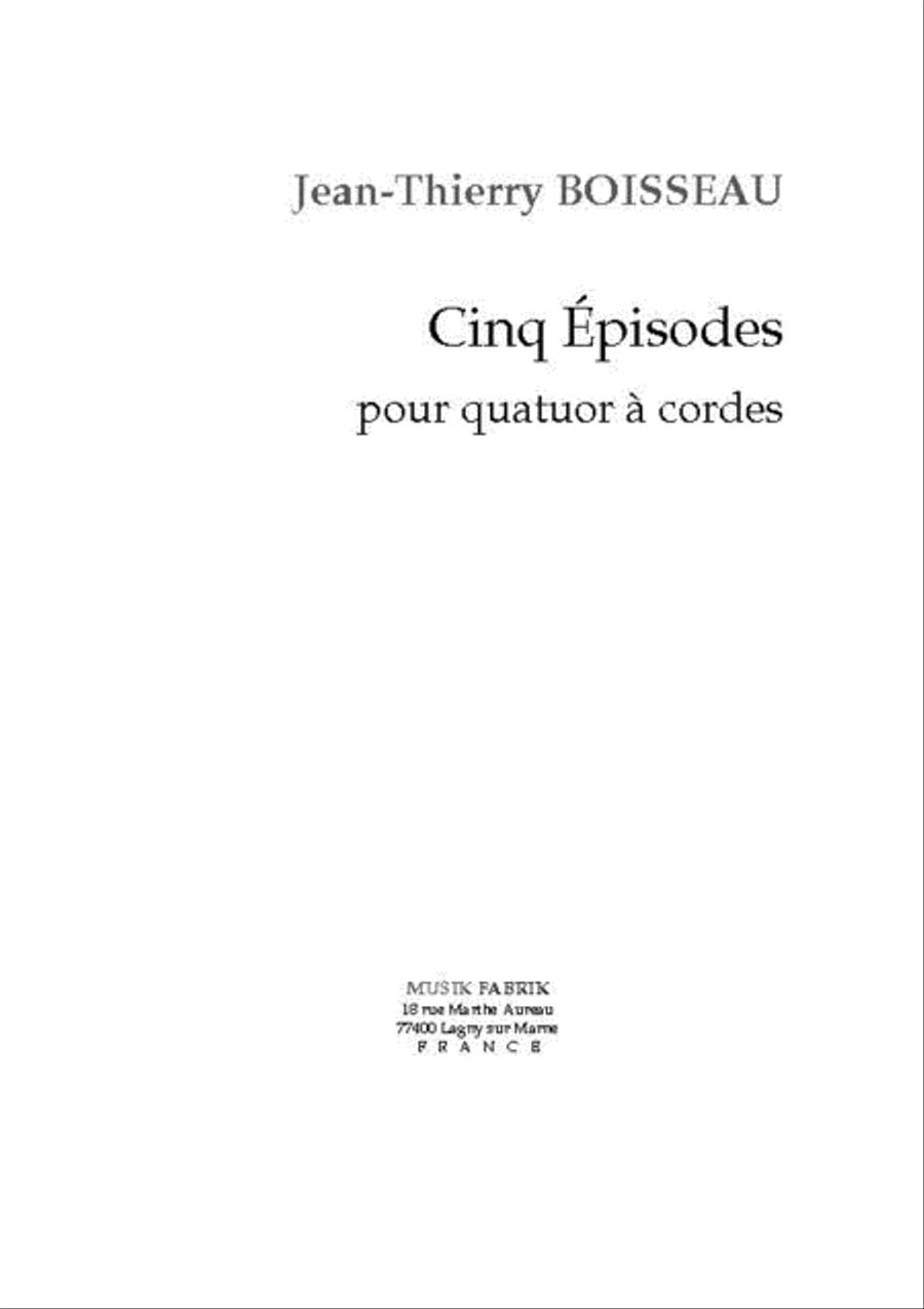 Cinq Episodes String Quartet scores gallery preview page 1
