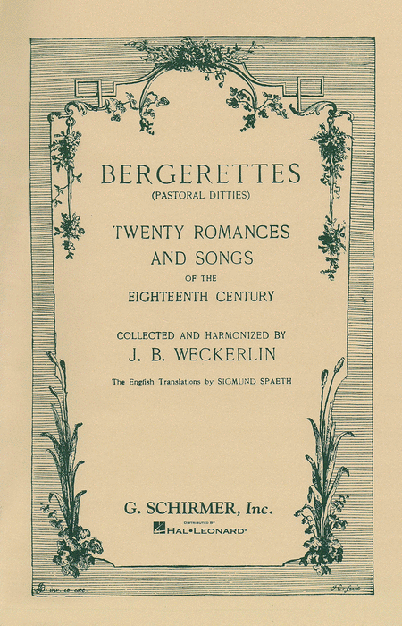 Jean-Baptiste Weckerlin : Bergerettes - Pastoral Ditties