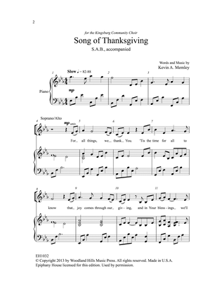 Song Of Thanksgiving