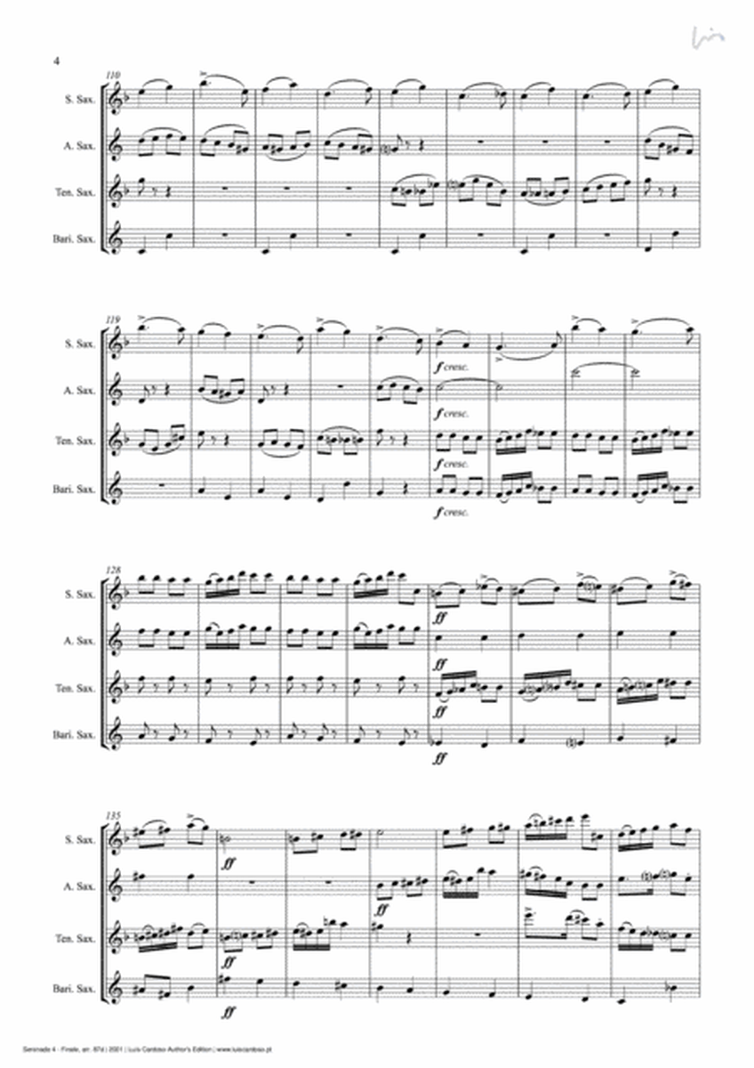 Serenade - 4. Finale (for Saxophone Quartet SATB)