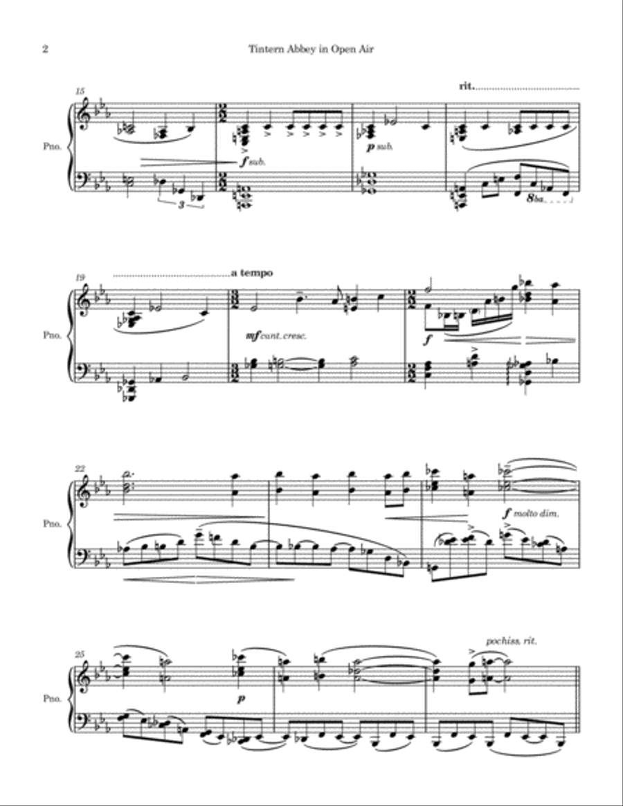 Tintern Abbey in Open Air Piano Solo scores gallery preview page 2