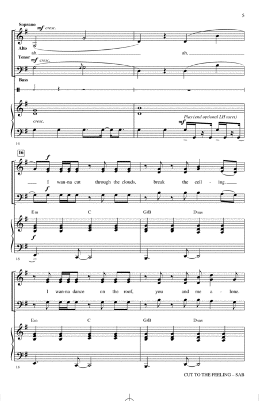 Cut To The Feeling 3-Part scores gallery preview page 3