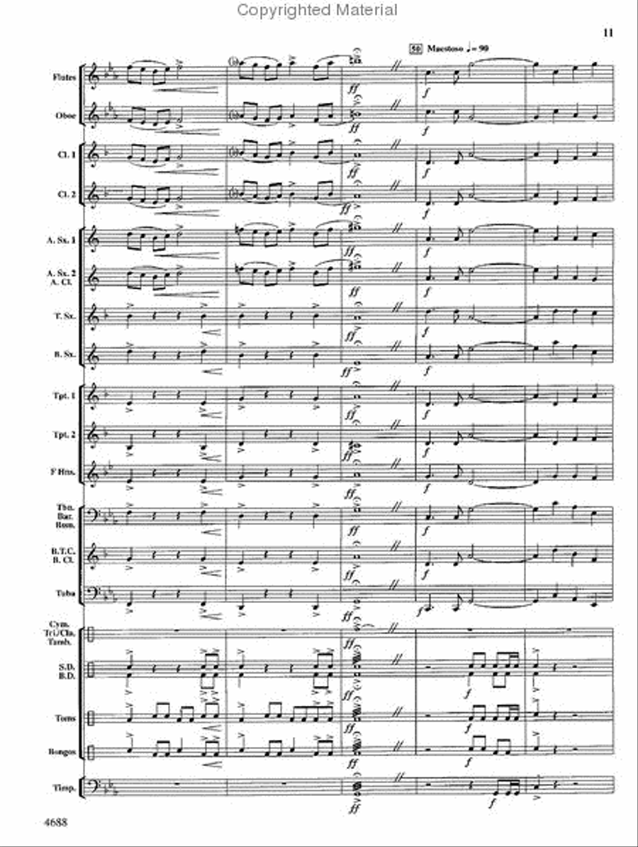 Tribal Drums Concert Band scores gallery preview page 11