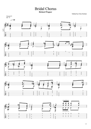 Bridal Chorus from Lohengrin (Here Comes the Bride) (Solo Fingerstyle Guitar Tab)