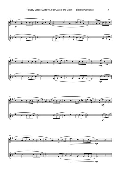 18 Easy Gospel Duets Vol.1 for Clarinet and Violin