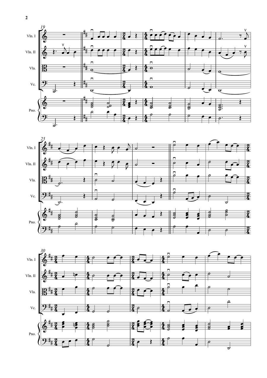 Down To The River To Pray - String Quartet with optional Piano accompaniment - score and parts String Quartet scores gallery preview page 3