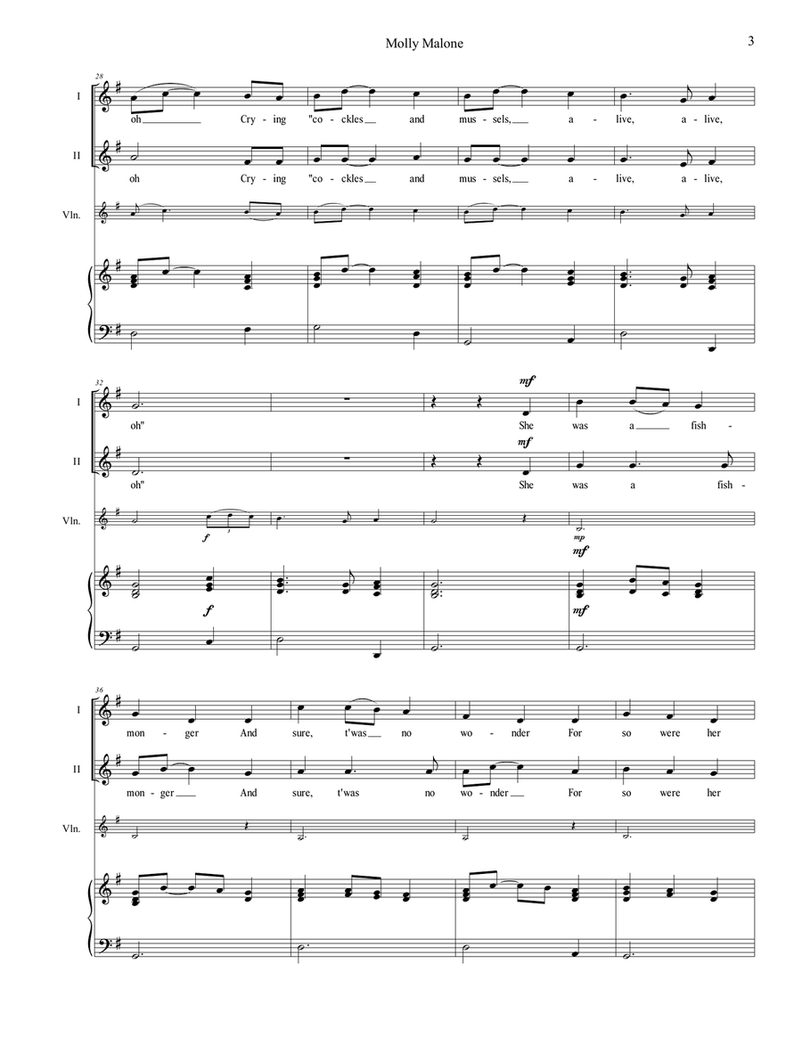 Molly Malone (Two-Part) 2-Part scores gallery preview page 3