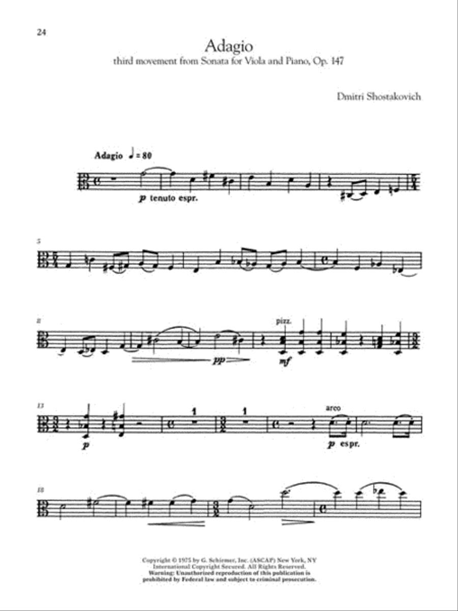 The G. Schirmer Viola Anthology - Viola And Piano Piano Accompaniment scores gallery preview page 8