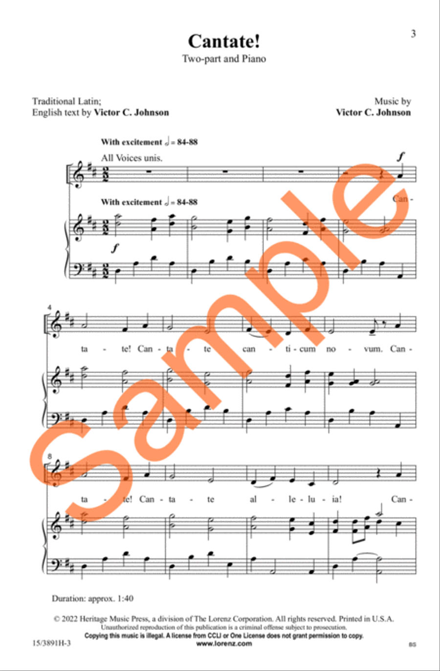 Cantate! 2-Part scores gallery preview page 3