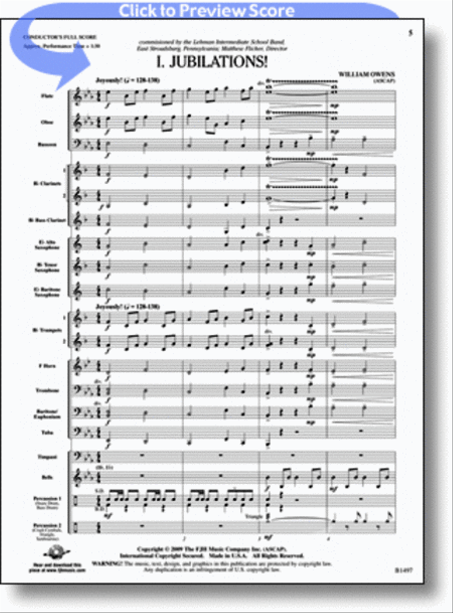 Curtain Up! Concert Band scores gallery preview page 1