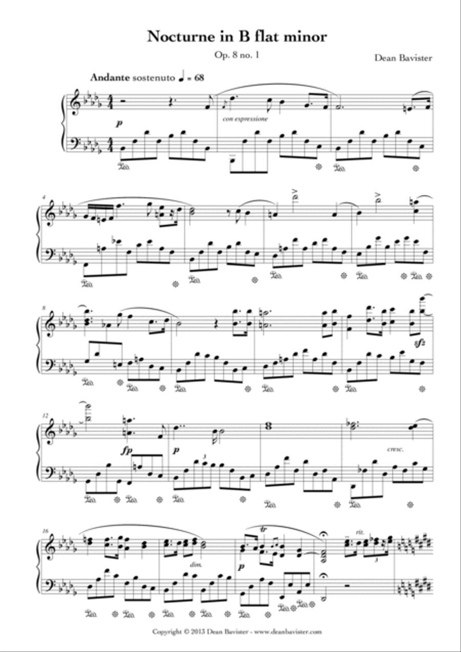 2 Nocturnes for Piano (Opus 8) Piano Solo scores gallery preview page 3