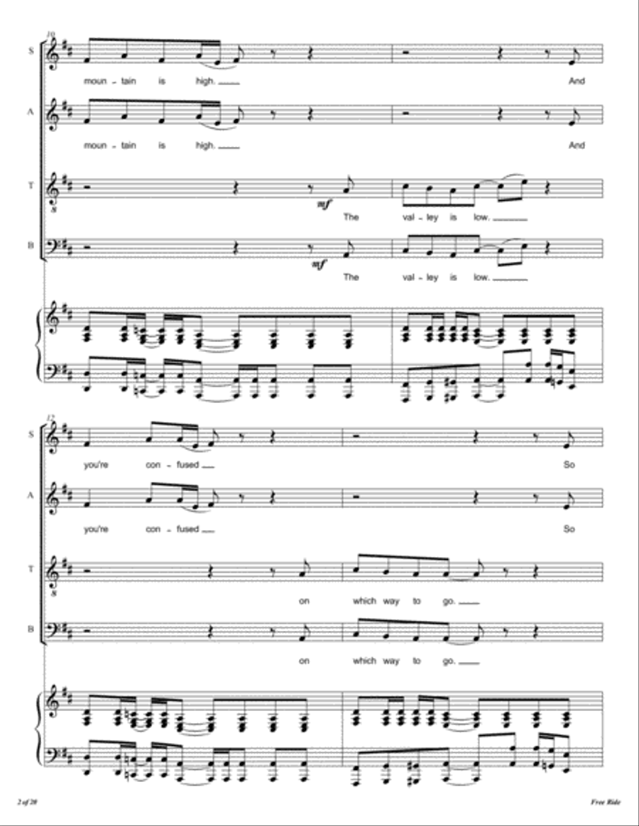 Free Ride 4-Part scores gallery preview page 3