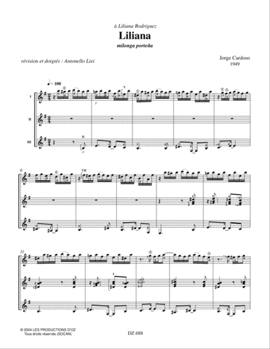 Liliana Guitar Ensemble scores gallery preview page 2
