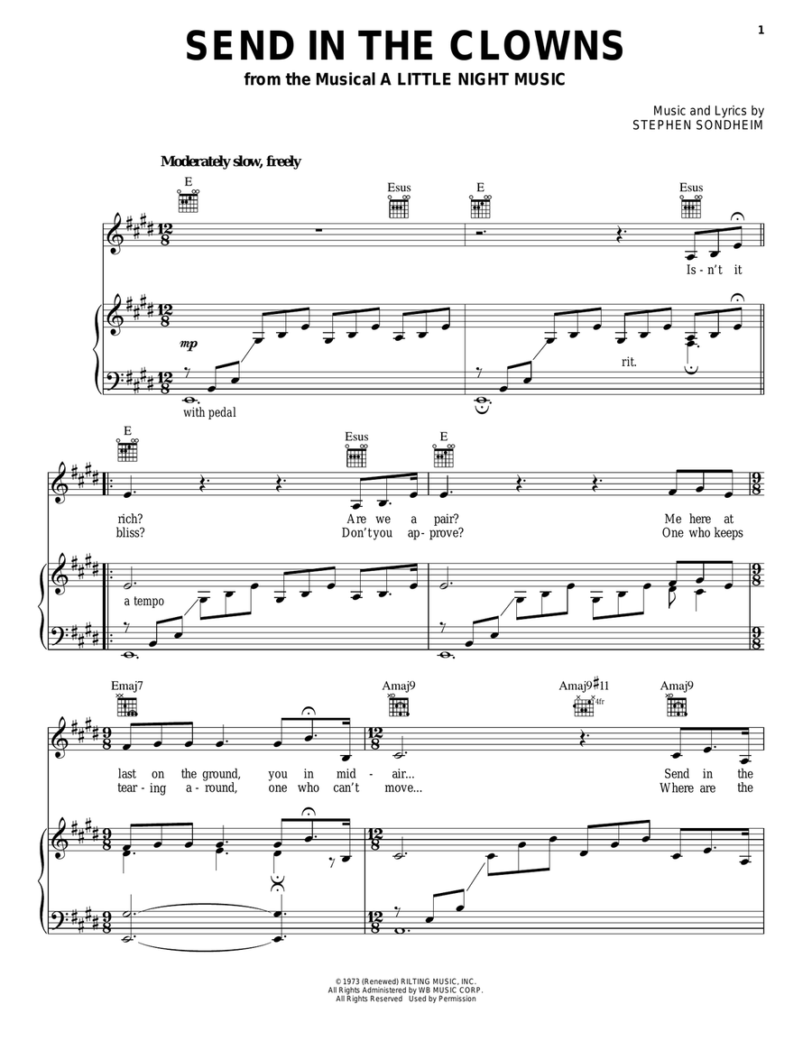 Send In The Clowns Guitar scores gallery preview page 1