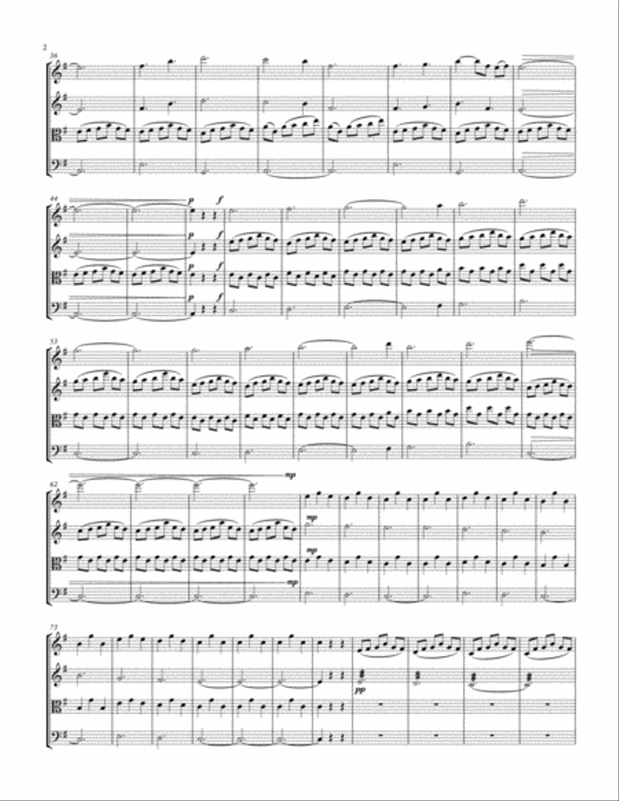 Arrival Of The Birds String Quartet scores gallery preview page 2