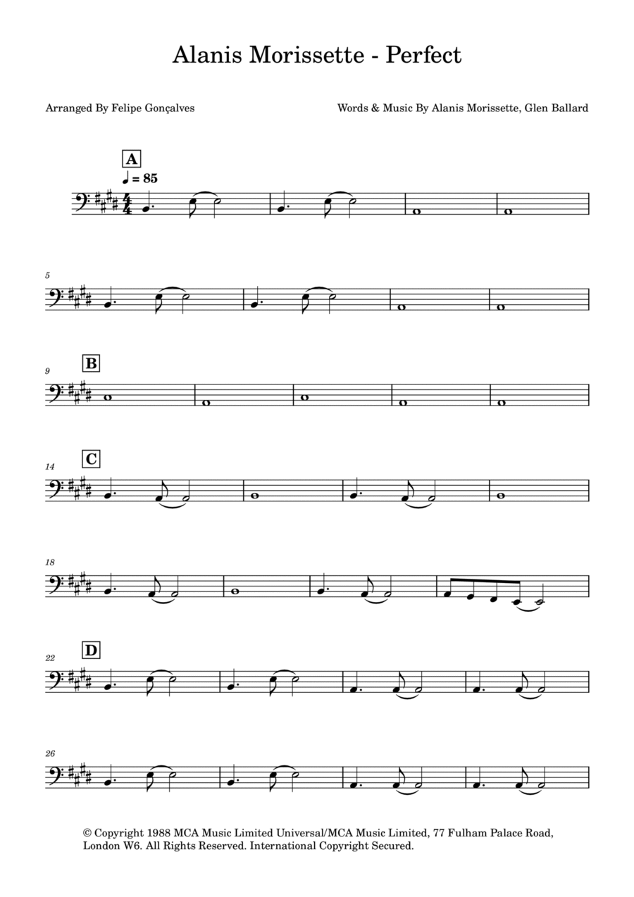 Perfect Bass Guitar scores gallery preview page 1
