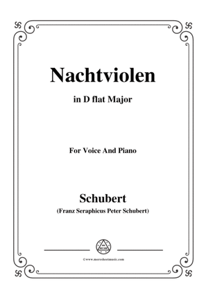 Schubert-Nachtviolen in D flat Major,for voice and piano