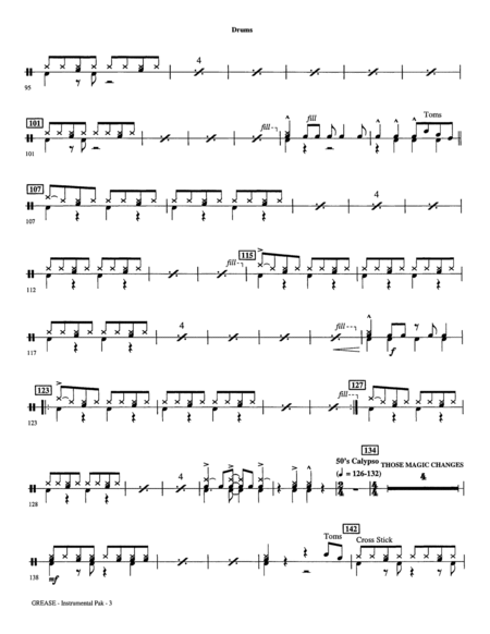 Grease A New Broadway Medley (arr. Mark Brymer) - Drums