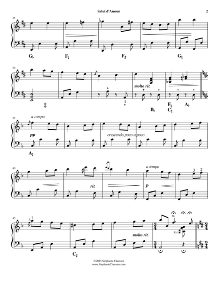 Salut d'Amour (Pedal harp solo)