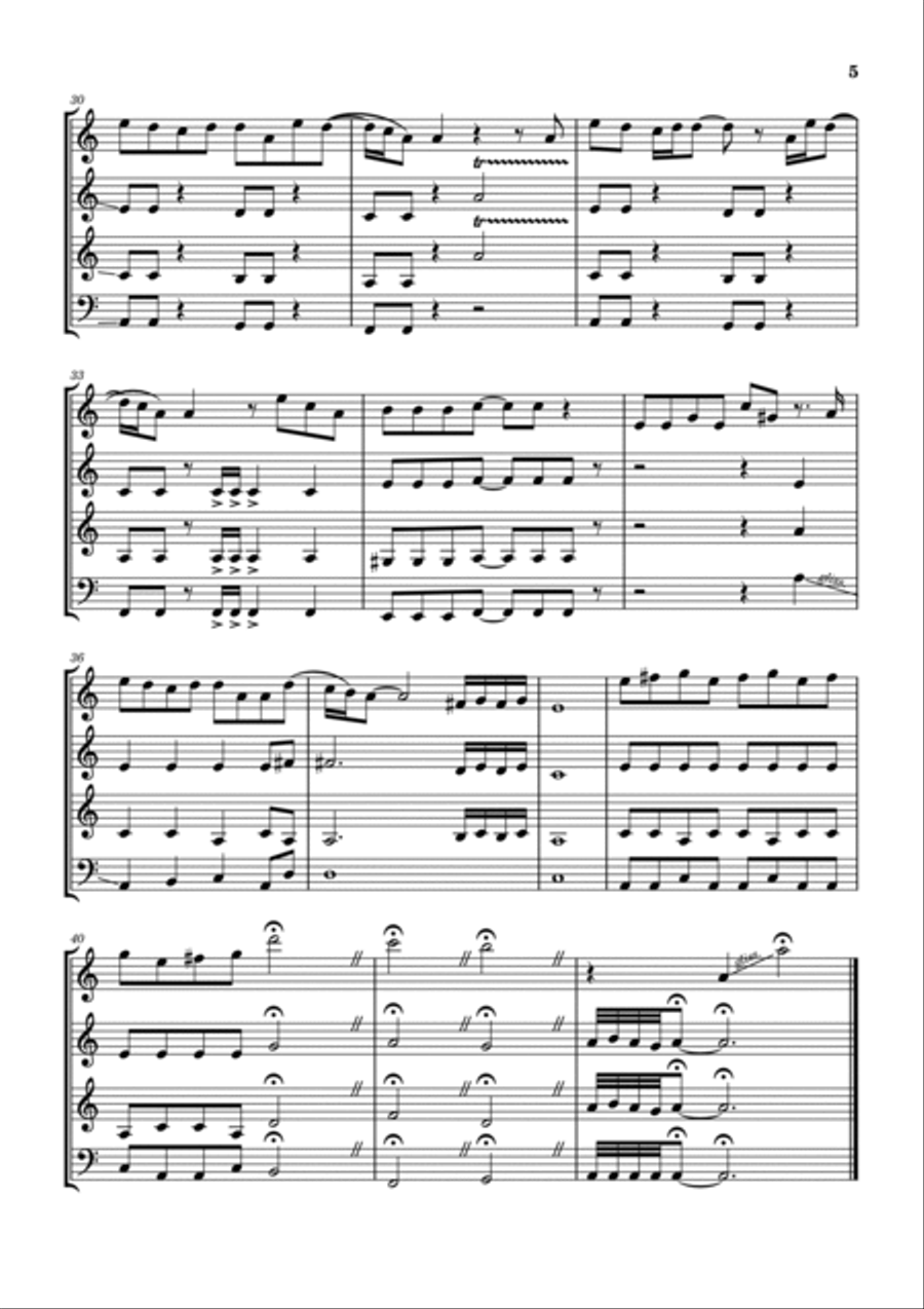 Why Does It Hurt When I Pee Woodwind Quartet scores gallery preview page 6