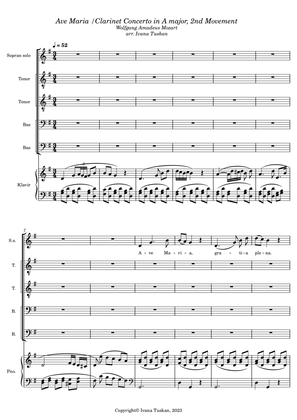 Book cover for Ave Maria / Clarineto Concerto in A Major, 2nd Movement theme