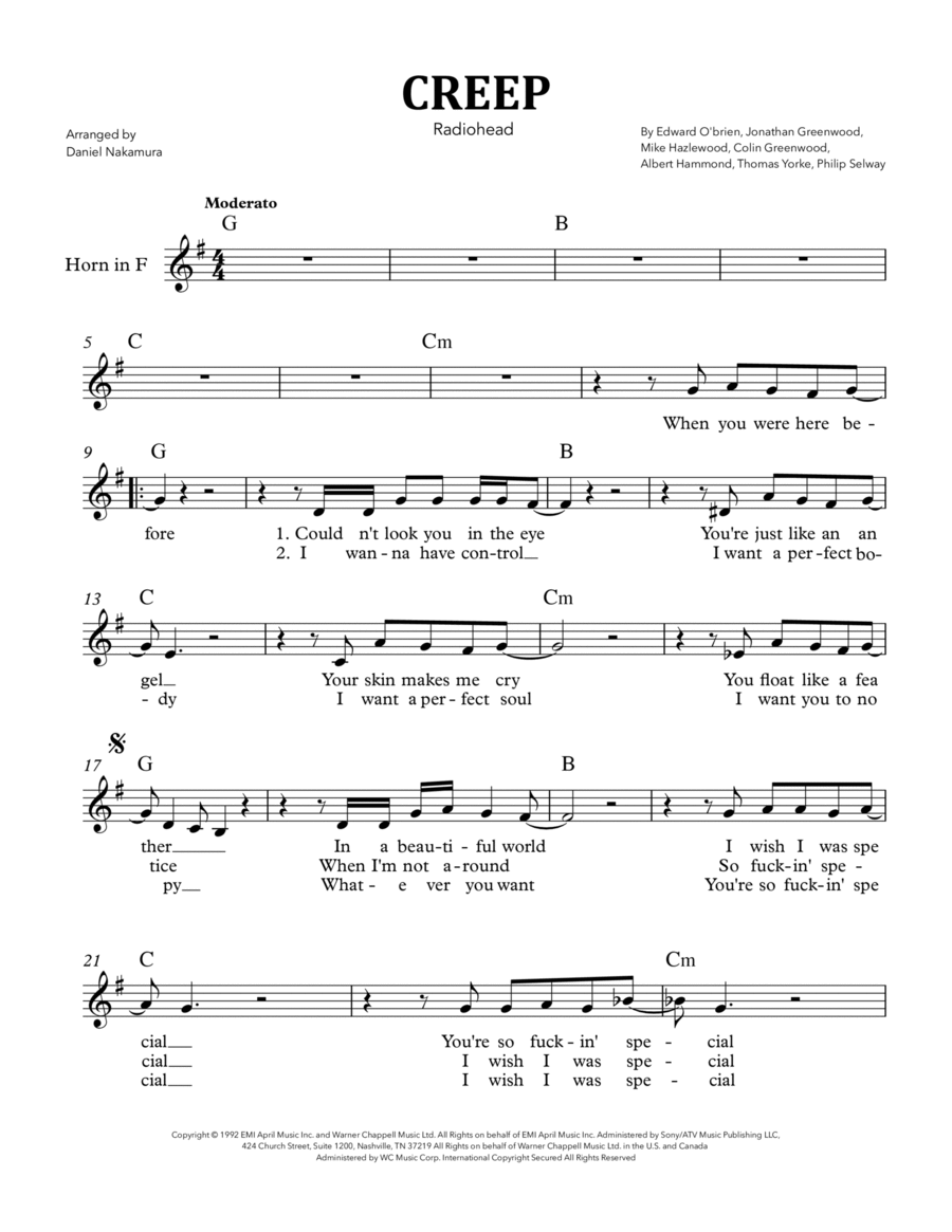 Creep Creep Horn Solo scores gallery preview page 1