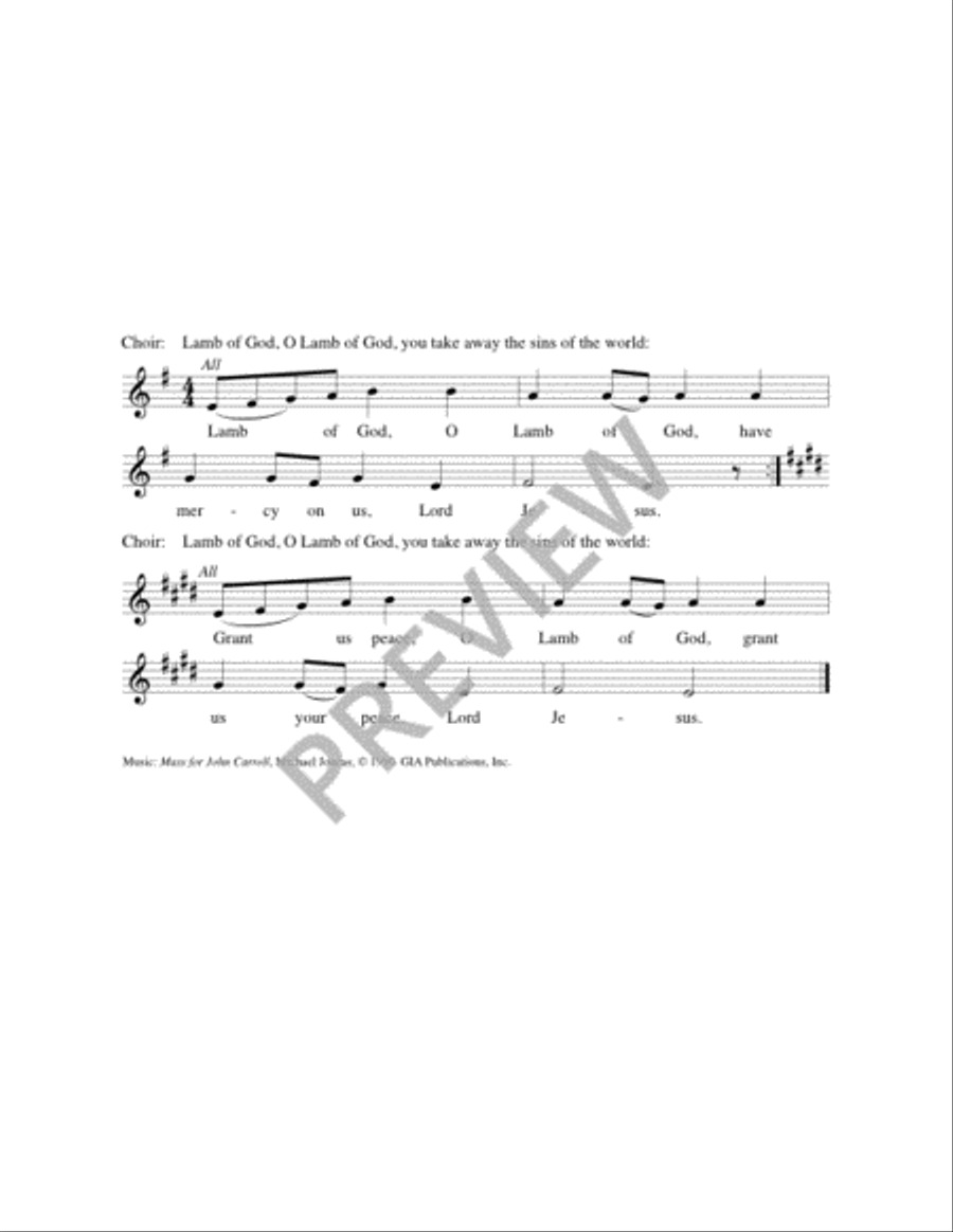 Mass for John Carroll - Choral / Accompaniment edition 4-Part scores gallery preview page 11