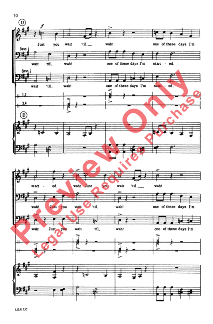 Rainbow 'Round My Shoulder Men's Choir scores gallery preview page 10