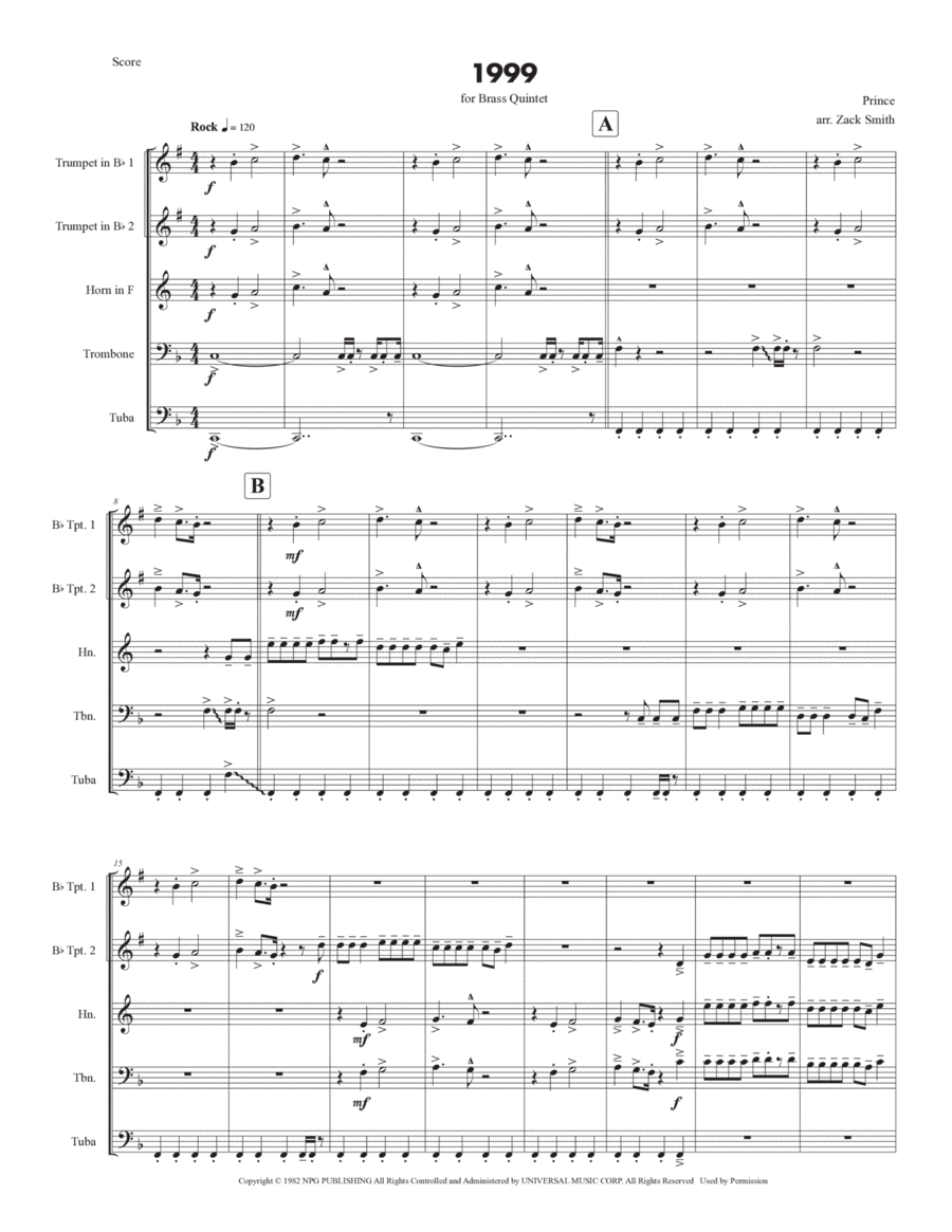 1999 1999 Brass Ensemble scores gallery preview page 1
