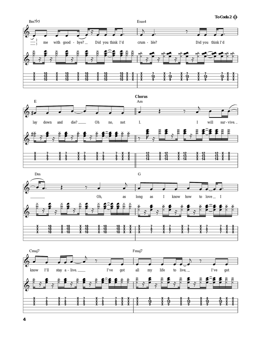 I Will Survive Acoustic Guitar scores gallery preview page 4