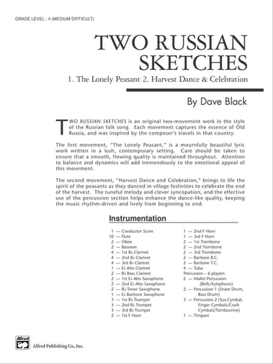 Two Russian Sketches: Score Concert Band scores gallery preview page 1