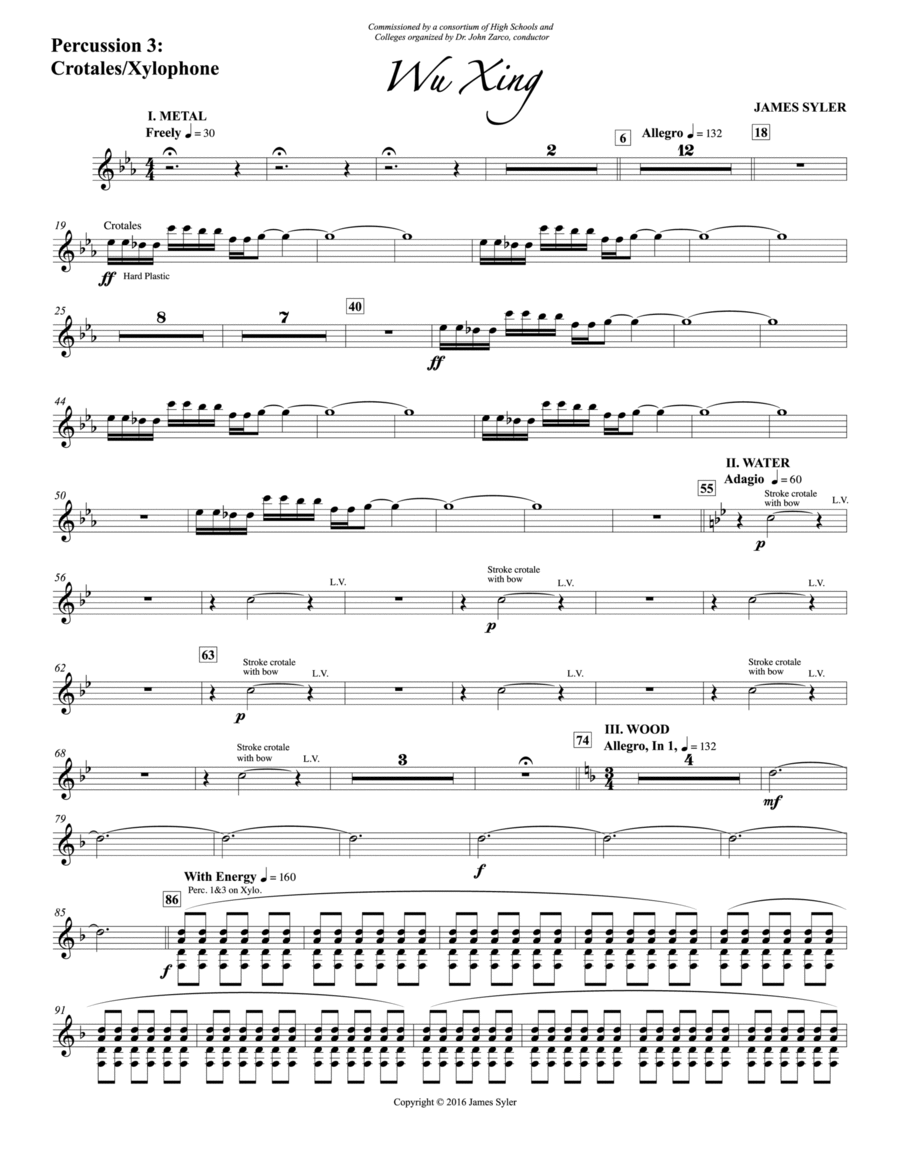 Wu Xing: 2nd Mallet Percussion Concert Band scores gallery preview page 1