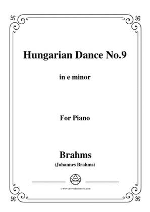 Book cover for Brahms-Hungarian Dance No.9 in e minor,for piano