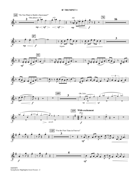 Symphonic Highlights from Frozen - Bb Trumpet 1